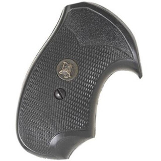 Pachmayr Compac Grip S&W J Frame Square Butt Revolver Checkered Rubber Black 03255