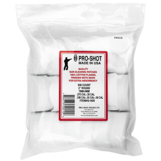 Pro Shot Products .270-.38 Caliber 2" Round Cotton Patch 500 Count