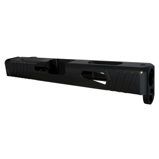 Rival Arms Slide for Glock 19 Gen 3 Models DOC Optic Cut CNC Machined 17-4PH Stainless Steel Billet Matte Black Finish
