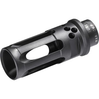 SureFire WARCOMP Closed-Tine Flash Hider/ Suppressor Adapter 5.56 Caliber 1/2x28 Thread Heat Treated Stainless Ionbound DLC Coating Matte Black