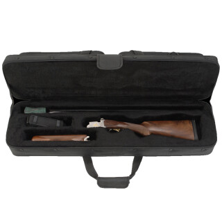 SKB 3409 Hybrid Breakdown Shotgun Case 34" x 9" x 5.50" Custom Foam Interior Lined Interior Weather Resistant 600D Ballistic Nylon Double Zipper Matte Black 2SKB-SC3409