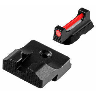 TRUGLO Fiber Optic Pro Sight Set CZ 75 Red Front Fiber Optic CNC Machined Steel Housing Matte Black Finish