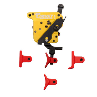 Timney Calvin Elite Custom Remington Model 700 Drop In Trigger With Safety Multi Red Trigger Shoe 8oz Pull Aluminum Housing Yellow