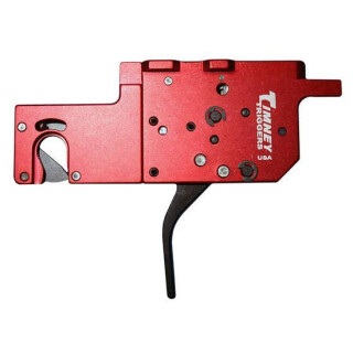 Timney Trigger for Ruger Precision Rifle 2-Stage Trigger Straight Flat Trigger Shoe User Adjustable Aluminum Red Housing Black Trigger Shoe