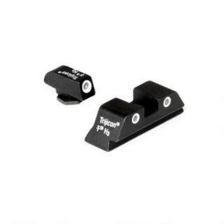 Trijicon Bright & Tough Night Sights For Glock Three Dot Green Font and Rear Sights Matte Black Finish GL04