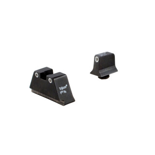 Trijicon Bright & Tough Suppressor Night Sight For Glock Large Frame Set White Front/White Rear with Green Front Lamp and Rear Lamps GL204-C-600689