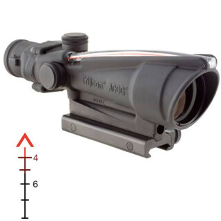 Trijicon ACOG TA11E 3.5x35 Rifle Scope Dual Illuminated Red Chevron with BAC .308 Reticle Tritium/Fiber Optic 1/3 MOA TA51 Flattop Mount Forged Aluminum Housing Matte Black