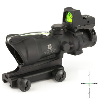 Trijicon 4x32 ACOG Scope, Dual Illuminated Green Crosshair .223 Reticle with Colt Knob Thumbscrew Mount & LED 3.25 MOA Red Dot RMR Type 2