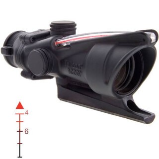 Trijicon ACOG TA31A 4x32 Rifle Scope Illuminated Red Triangle .223 Ballistic Reticle 1/2 MOA with Carry Handle Mount Aluminum Black TA31A