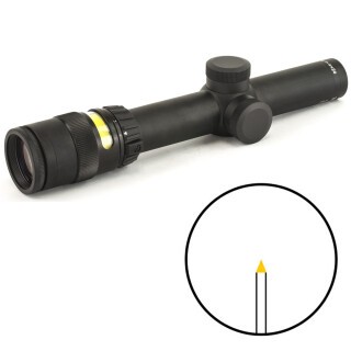 Trijicon AccuPoint 1-4x24mm Riflescope Triangle Reticle 30mm Tube Fixed Parallax Fiber Optic and Tritium Illumination Black Hard Coat Anodized Finish