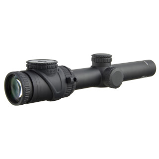 Trijicon AccuPoint 1-6x24 Riflescope Circle-Cross Crosshair With Green Dot Reticle 30mm Tube 1/4 MOA Adjustments Fiber Optics/Tritium Power Aluminum Housing Black