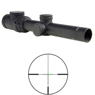 Trijicon AccuPoint 1-6x24 Riflescope MOA-Dot Crosshair With Green Dot Reticle 30mm Tube 1/4 MOA Adjustments Fiber Optics/Tritium Power Aluminum Housing Black