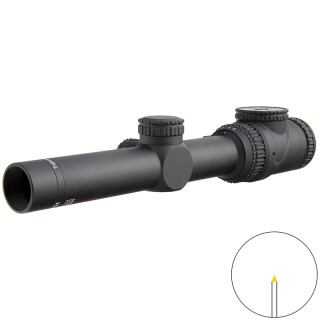 Trijicon AccuPoint 1-6x24 Riflescope Amber Triangle Post Reticle 30mm Tube 1/4 MOA Adjustments Fiber Optics/Tritium Power Aluminum Housing Black