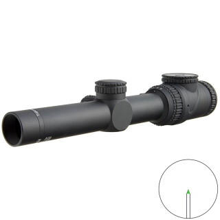 Trijicon AccuPoint 1-6x24 Riflescope Green Triangle Post Reticle 30mm Tube 1/4 MOA Adjustments Fiber Optics/Tritium Power Aluminum Housing Black