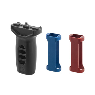 Leapers UTG Super Slim Vertical Foregrip M-LOK Aluminum Black with Red/Blue Inserts