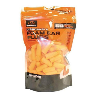 Walkers Game Ear Disposable Foam Ear Plug -32dB Noise Reduction Rating 100 Total Plugs/50 Pairs Plastic Bag
