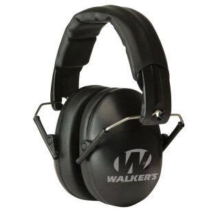 Walker's Game Ear Youth and Women Folding Earmuffs -27dB NRR Passive Protection Padded Headband Soft PVC Earpads Matte Black Finish GWP-YWFM2