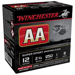Winchester AA Sporting Clays 12 Gauge Ammunition 25 Rounds 2-3/4" #8 Lead 1 oz.