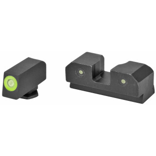 XS Sights RAM Tritium Night Sights for Canik TP9 with Bright Green Front and 3 Dot Sight Picture Steel Matte Black CK-R002P-6G