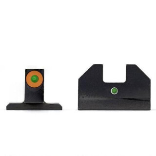 XS Sight Systems F8 Night Sights S&W M&P Full Size/Compact Models Green Tritium Front with Orange Ring/Green Tritium Rear Metal Housing Matte Black Finish
