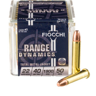 Fiocchi Range Dynamics .22 Magnum Ammunition 500 Rounds TMJ 40 Grain
