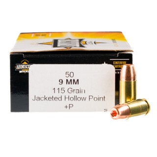 Armscor USA 9mm Luger +P Ammunition 1000 Rounds JHP 115 Grain