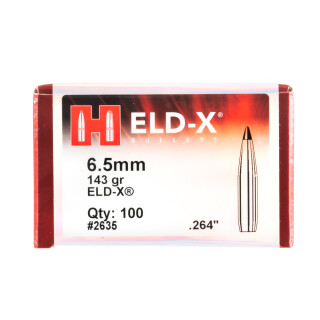 Hornady 6.5mm Caliber Bullets .264" Diameter 143 Grain ELD-X -100