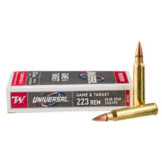 Winchester Universal Game & Target .223 Remington Ammunition 1000 Rounds BTHP 55 Grains