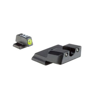 Trijicon HD-XR Night Sights Set Smith & Wesson M&P Shield 3 Dot Green Tritium With Yellow Front Sight Outline Aluminum Housing Matte Black Finish