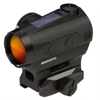 SIG Sauer Romeo4T Red Dot Optic 1x 2 MOA Circle Plex Reticle Picatinny Hex Bolt Mount MOA Adjustment Unlimited Eye Relief Solar/CR2032 Battery Powered Aluminum Housing Matte Black