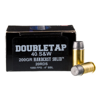 DoubleTap DT Hunter .40 S&W Ammunition 20 Rounds Hardcast Lead FN 200 Grains 40200HC