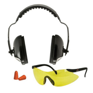 Walker EXT Safety Package EXT Earmuffs NRR 31db Ear plugs and ANSI Safety Glasses