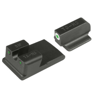 TRUGLO Tritium Pro For Ruger SR Series Night Sight Set Green Tritium 3-Dot Configuration Front White Focus Lock Ring Steel Black