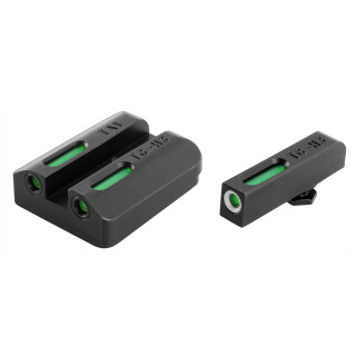 TRUGLO Tritium Pro For Ruger LC9/9S/380 Night Sight Set Green Tritium 3-Dot Configuration Front White Focus Lock Ring Steel Black