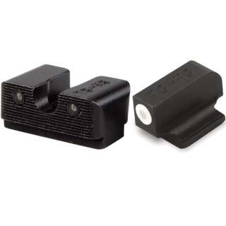 TRUGLO Tritium Pro Walther PPS Classic/PPS M2 Night Sight Set Green Tritium 3-Dot Configuration Front White Focus Lock Ring Steel Black