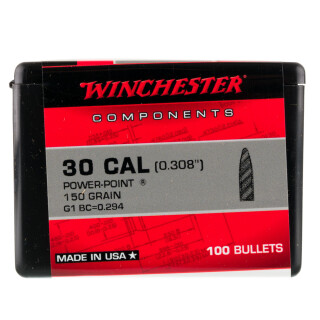 Winchester .308 Winchester Bullets .308" Diameter 150 Grain Power-Point - 100