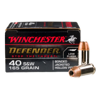 Winchester Defender .40 S&W Ammunition 20 Rounds Bonded JHP 165 Grain