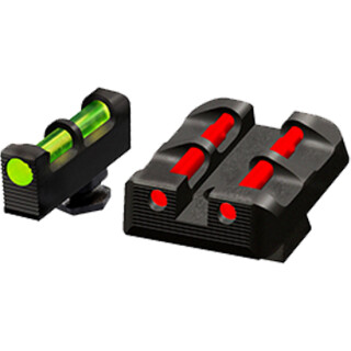 HIVIZ Target Sight Set for Glock 9mm/.40 Contrasting Fiber Optic Sight Set Red/Green/White Steel Black