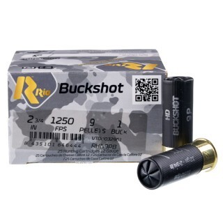 Rio Royal 12 Gauge Shotshell 25 Rounds 2-3/4" #1 Buck 9 Pellets