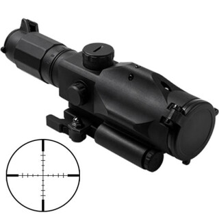 NcSTAR Gen3 SRT 3-9x40mm Scope with Green Laser Illuminated P4 Sniper Reticle 1/2" MOA Adjustment QR Mount Aluminum Black