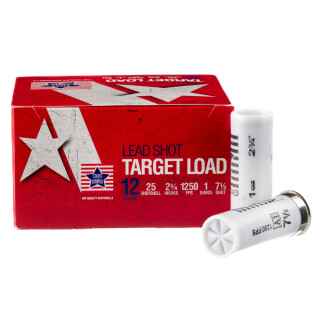 Stars and Stripes Target Load 12 Gauge Shotshell 25 Rounds 2 3/4" #7.5 Shot 1 Ounce
