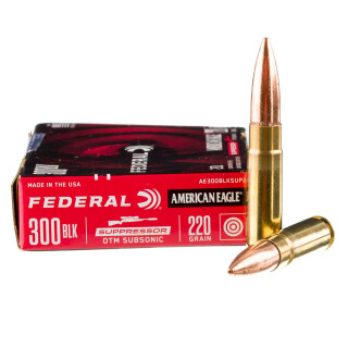 Federal American Eagle .300 AAC Blackout Ammunition 20 Rounds OTM 220 Grain Subsonic