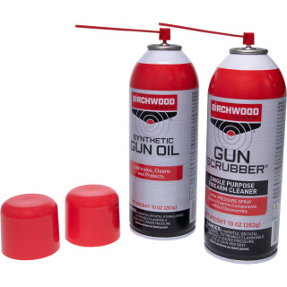 Birchwood Casey Gun Scrubber and Synthetic Gun Oil Value Pack 10 oz Aerosol Cans 33302
