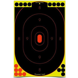 Birchwood Casey Shoot N C Silhouette 12"x18" Adhesive Targets With Repair Pasters Black Over Chartreuse 12 Pack 34617
