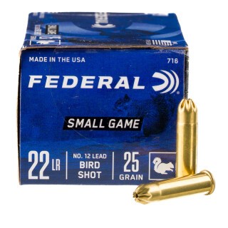 Federal Game-Shok Shotshell .22 Long Rifle Ammunition 50 Rounds #12 Shot 25 Grain