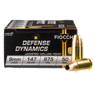 Fiocchi 9mm Luger Ammunition 50 Rounds JHP 147 Grain Subsonic