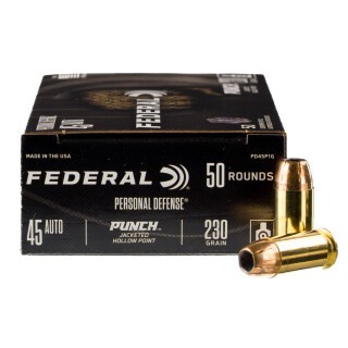 Federal Punch .45 ACP Ammunition 500 Rounds JHP 230 Grains