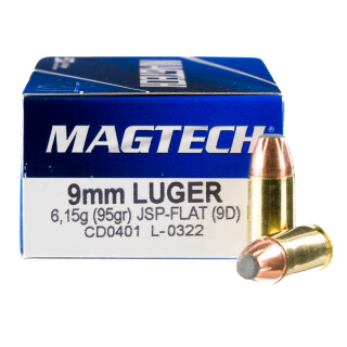 Magtech 9mm Luger Ammunition 50 Rounds JSP 95 Grain