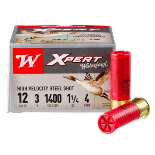 Winchester Super X Xpert Steel 12 Gauge Shotshell 25 Rounds 3" #4 Steel 1 1/4 Ounce