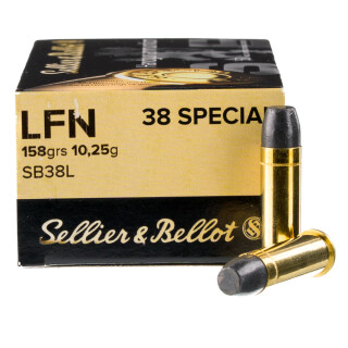 Sellier & Bellot .38 Special Ammunition 50 Rounds LFN 158 Grain